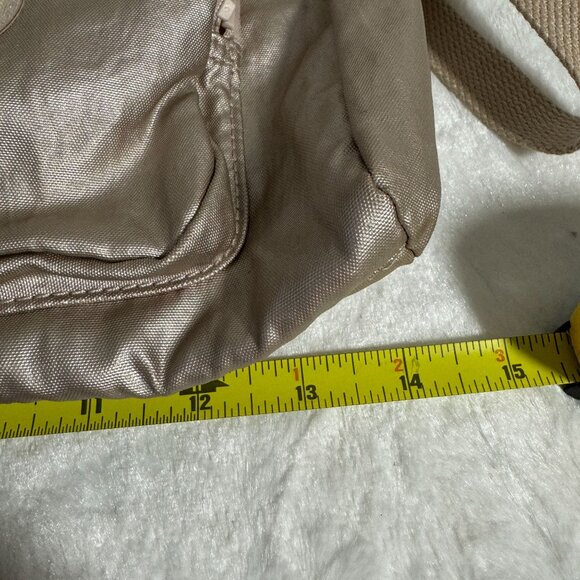 Kipling Metallic Mara Gold Nylon Crossbody/Shoulder Bag  Dual Front Pockets - Picture 9 of 9
